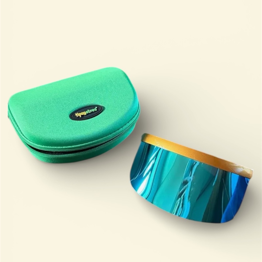 Tipsy Elves Million Dollar Baby Visor – Blue | Reflective Shield Sunglasses